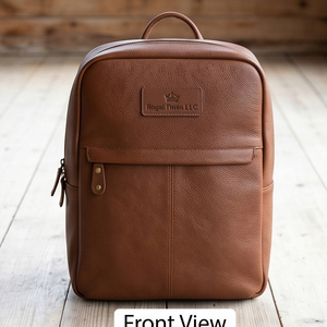 Fashion <b>Leather</b> Bags Laptop <b>Backpack</b> With Zipper Closure Durable Softback Minimalist Style Unisex 20-39 Litre Capacity Laptop - Product Image 2