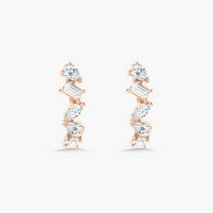 Multi Shape <b>Hoop</b> <b>Earrings</b> 10.7mm height Lab Grown Diamond Classic Push Back Huggies Fine Jewelry Manufacturer 10K 14K <b>Solid</b> Gold - Product Image 3