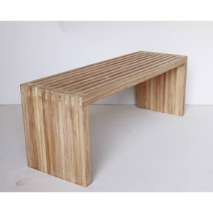 Banc 2 places en teck massif, design moderne, finition soignée, pour extérieur, pas d'assemblage requis - Product Image 1