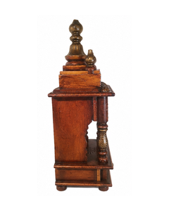 Temple domestique en bois fait main avec tiroir de rangement |   Mandir décoratif pour la prière à domicile, temple artisanal pour la maison - Product Image 2