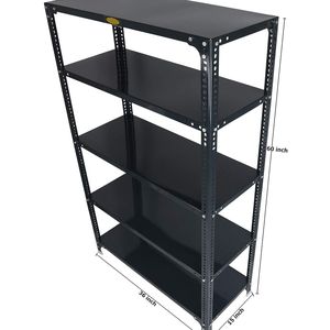 Étagère de rangement en métal à 5 niveaux Mil-Nil Prime |   Étagère à profilés alvéolés CRC 60x36x15 pouces, robuste, grise - Product Image 1