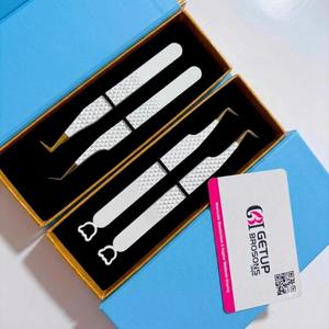 แหนบดัดขนตา GETUP BROSONS IMPEX Curve/90/Boot สีนู้ด/ขาว ปลายไฟเบอร์สีเงิน/ทอง ใช้งานได้ลื่น แม่นยำ ทนทาน ผลิตจากสแตนเลส - Product Image 3