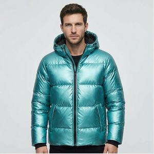Venta al por mayor de alta calidad impermeable de los hombres Puffer chaqueta con capucha rompevientos al aire libre acolchado de burbuja de invierno pato abajo - Product Image 1