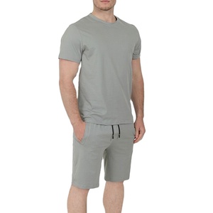 Venta al por mayor verano 2024 poliéster Jogging ropa deportiva gimnasio personalizado chándal y pantalones cortos de 2 piezas hombres camiseta conjunto - Product Image 1