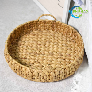 Handcrafted WATER HYACINTH <b>TRAY</b> FRUIT STORAGE BASKET with Strong Handles for Home Storage Vietnam Crafts - Product Image 5
