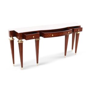 Mesa Consola de Madera Maciza de Caoba Tradicional de Lujo para Sala de Estar - Product Image 1