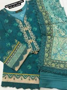 MAUSUMMERY LAWN VOL-2 Conjunto de 3 piezas cosido y bordado, listo para usar, para fiesta de verano, con camisa de algodón tipo salwar y dupatta de encaje - Product Image 5