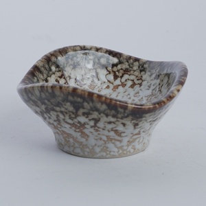 Cream Brown Modern Design Stoneware Square Ceramic Butter Plate Dishwasher Safe Reactive Glaze for Soy Sauce Dipping Sushi - Product Image 3