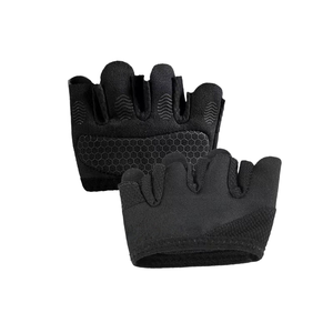 Gants de fitness demi-doigts noirs antidérapants respirants pour entraînement en salle de sport, musculation, unisexe, en spandex, à enfiler - Product Image 1