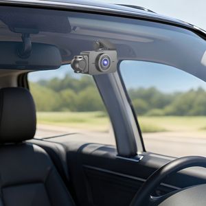 Telecamera da cruscotto a 3 canali per auto con telecamere frontali 1080P, interne/posteriori 480P, visione notturna, 4 luci IR per lato e funzioni di parcheggio e retromarcia - Product Image 6