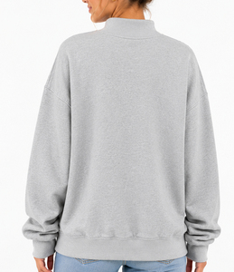 Sudadera con cuello simulado para mujer 2026, de algodón y forro polar, con logo impreso, para uso casual, gimnasio, ropa urbana, invierno, ecológica, al por mayor - Product Image 4