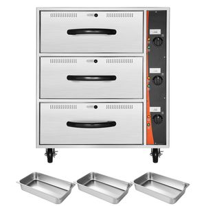 Scaldavivande Elettrico Commerciale a Tre Cassetti in Acciaio Inossidabile, Armadio Scaldavivande Standard Indipendente 85 F - Product Image 1