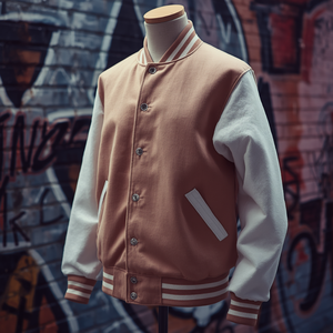 Coated Waterproof Varsity Stand Collar Zipper Front Jacket Casual Letterman Style Outerwear Fashion Streetwear Men OEM Wholesale - Product Image 5