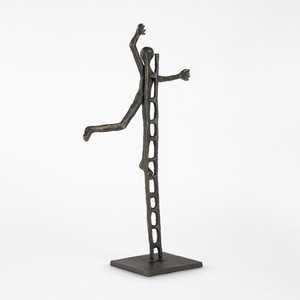 Modern Cast Aluminum Vertical Handcrafted Tabletop Sculpture Art Vase for Housewarming Home <b>Decor</b> Gift - Product Image 1
