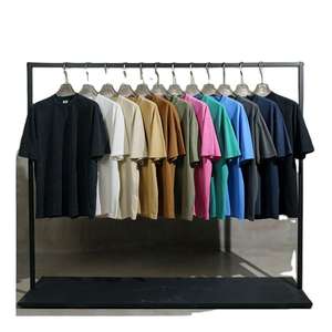 T-shirt vintage à épaules tombantes en coton biologique 100 % OMMIZ 270 GSM, grammage lourd, étiquette privée, vente en gros - Product Image 1