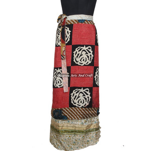 Hot Collection of Summer Stylish Silk Sari <b>Wraps</b> <b>Skirt</b> Reversible Vintage Silk Magic <b>Skirt</b> 38 Inch Length <b>Wrap</b> <b>Skirt</b> - Product Image 6
