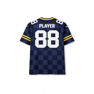 Maillot de football américain en polyester premium sublimé à carreaux, manches courtes, personnalisable pour équipes, fournisseur OEM en gros - Product Image 4