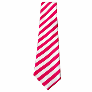 Candy Pink Stripe <b>Polyester</b> <b>Tie</b> for Men | Elegant Woven Necktie | Formal Business Wedding Party | Gift Stylish Durable Accessory - Product Image 1