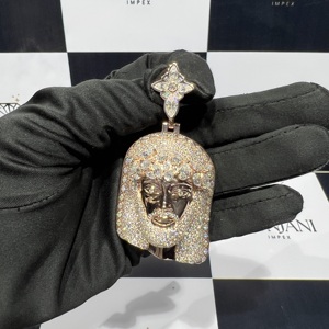 Colgantes y Dijes Personalizados Chapados en Oro Rosa con Certificación IGI VVS 925, Forma de Paz, Estilo Hip Hop para Hombre, con Incrustaciones de Diamantes - Product Image 3