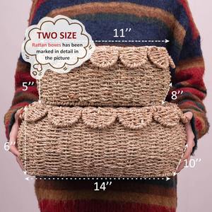 Juego de 2 cestas redondas de mimbre hechas a mano, cestas de almacenamiento al por mayor, ecológicas, hechas en Vietnam - Product Image 2