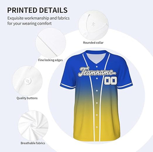 เสื้อเบสบอลคุณภาพสูง พิมพ์ชื่อทีมและหมายเลขได้ตามต้องการ ชุดกีฬาซอฟต์บอลสำหรับฝึกซ้อม ผลิตจากผ้าฝ้ายออร์แกนิค 100% พิมพ์ลายด้วยเทคนิคซิลค์สกรีน แห้งเร็ว - Product Image 6