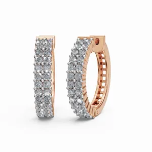 Pendientes de Aro con Diamantes Brillantes de Diseño Moderno, Pendientes de Diamantes de Corte Redondo, 52 Piezas de Pendientes de Diamantes para Mujer - Product Image 1