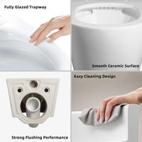 WC suspendu en céramique monobloc, certifié CE européen, avec technologie Tornado, pour salle de bain, certifié Watermark