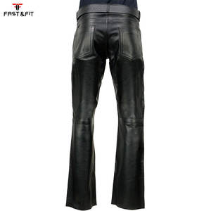 กางเกงหนังทรงบานสำหรับผู้ชายไซส์ใหญ่ สไตล์ลำลองสำหรับฤดูใบไม้ร่วง ระบายอากาศได้ดี กันน้ำ พร้อมโลโก้แบบกำหนดเอง - Product Image 3