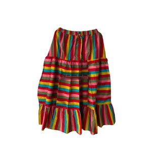 Venta al por mayor de verano de algodón floral faldas a rayas-Maxi Midi Wrap estilos-Cintura natural hecha a mano de talla grande Vestido de playa - Product Image 1