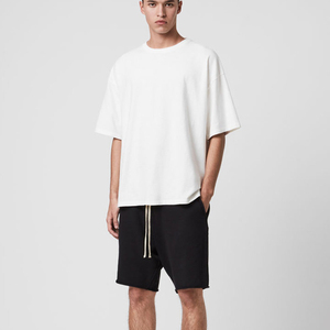 Heavyweight Oversized T-Shirt <b>White</b> Cotton Drop Shoulder Crewneck Boxy Fit Blank Streetwear Short Sleeve Relaxed Casual <b>Tee</b> Men - Product Image 5