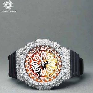 Montre carrée de luxe Charm_Jewells en acier inoxydable 40 mm, cadran analogique mécanique, verre saphir, bracelet en acier inoxydable, unisexe - Product Image 1