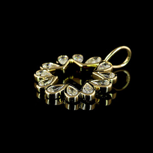 Colgante de Diamante Cultivado en Laboratorio con Corte Pera Vintage, Oro de 10K, 14K, 18K, Plata 925, 935, Joyería para Bodas y Aniversarios - Product Image 3