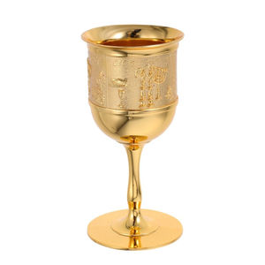 Copa de Vino de Metal al por Mayor, Copa de Vino Tinto de Tallo Largo de Alta Calidad para Bar y Restaurante, Copa de Vino Plateada - Product Image 2