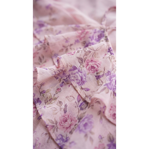 Robe pour femme de qualité supérieure, robe maxi à volants superposés à fleurs, robe élégante à épaules dénudées en mousseline de soie, robe de plage pour l'été - Product Image 5