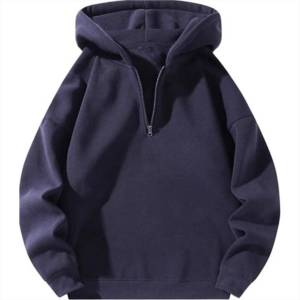 Sudadera con Capucha Vintage para Hombre, Cierre de Cremallera, Corte Regular, Secado Rápido, 100% Algodón, Forro Polar, Bolsillos, Resistente al Viento, Color Sólido, para Invierno - Product Image 4