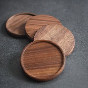 Round Wooden <b>Drink</b> <b>Coasters</b> For Coffee Tea Glasses Mugs Kitchen Dining Table Office Desk Restaurant Table Accessories - Product Image 1