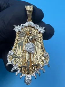 Moissanite Custom Name Pendant Rose Gold Plated 925 Sterling <b>Silver</b> Iced Script Necklace Casual/Sporty Women's Tishya Diamond - Product Image 4