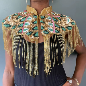 Vintage <b>Art</b> Deco Inspired Beaded Fringe Blouse <b>Sequin</b> Great Gatsby Theme Party Formal Events Women's Wholesale Supplier - Product Image 1