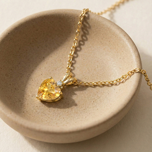 Collier chaîne avec pendentif cœur en pierre, collier de luxe avec pendentif cœur en cristal, bijoux de mode pour femmes - Product Image 3