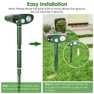 Dissuasore Solare a Ultrasuoni per Animali con Sensore di Movimento PIR, Impermeabile IPX4, Controllo Abbaiamento per Fattoria, Giardino, Cortile, Dissuasore per Procioni - Product Image 6