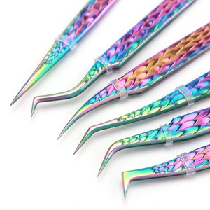 Lot de 6 pinces à cils pour extensions de cils en éventail, pose de sourcils, outils de maquillage et de manucure - Product Image 2