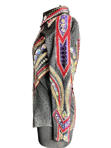 Premium <b>Rhinestone</b> Western Rodeo <b>Jacket</b> for Cowgirl Horse Show and Equestrian Competition Wear - Product Image 2