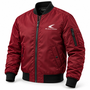 Chaqueta Bomber de Invierno para Hombre, Nuevo Diseño, Logotipo Bordado Personalizado, Lona, Corte Ajustado, Transpirable, Secado Rápido - Product Image 2