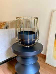 Modern Gold Plated Iron Plant Stand Black Pot Indoor Desktop Planter for Green Plants Minimalist Design Jaffs Exports JE2229 - Product Image 6
