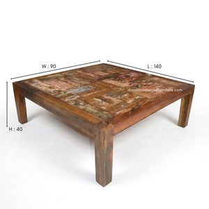 Wholesale Durable Wooden Rustic Coffee <b>Table</b> Handcrafted Minimalist Vintage Industrial Living Room Furniture <b>Reclaimed</b> Boat Wood - Product Image 1