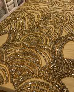 Tissu de luxe brodé à la main, tissu lourd - Product Image 4