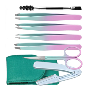 Juego de Pinzas para Cejas de Acero Inoxidable Modernas con Tijeras y Cepillo para Depilación Precisa y Aplicación de Maquillaje - Product Image 2