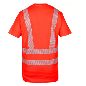 Camiseta de Seguridad de Alta Visibilidad Amarilla de Poliéster con Franjas Reflectantes, Manga Corta, Cuello Redondo, Ropa de Trabajo Resistente al Viento para Hombre - Product Image 6