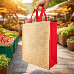 Nouveauté : Sac de courses en jute personnalisé à 4 plis, réutilisable, promotionnel, écologique, pliable, pour un usage quotidien - Product Image 2