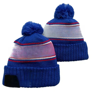 Unisex Winter Knitted Beanie <b>Hat</b> With <b>Pom</b> <b>Pom</b> Striped Fold Cuff Casual Outdoor Skull Cap - Product Image 5